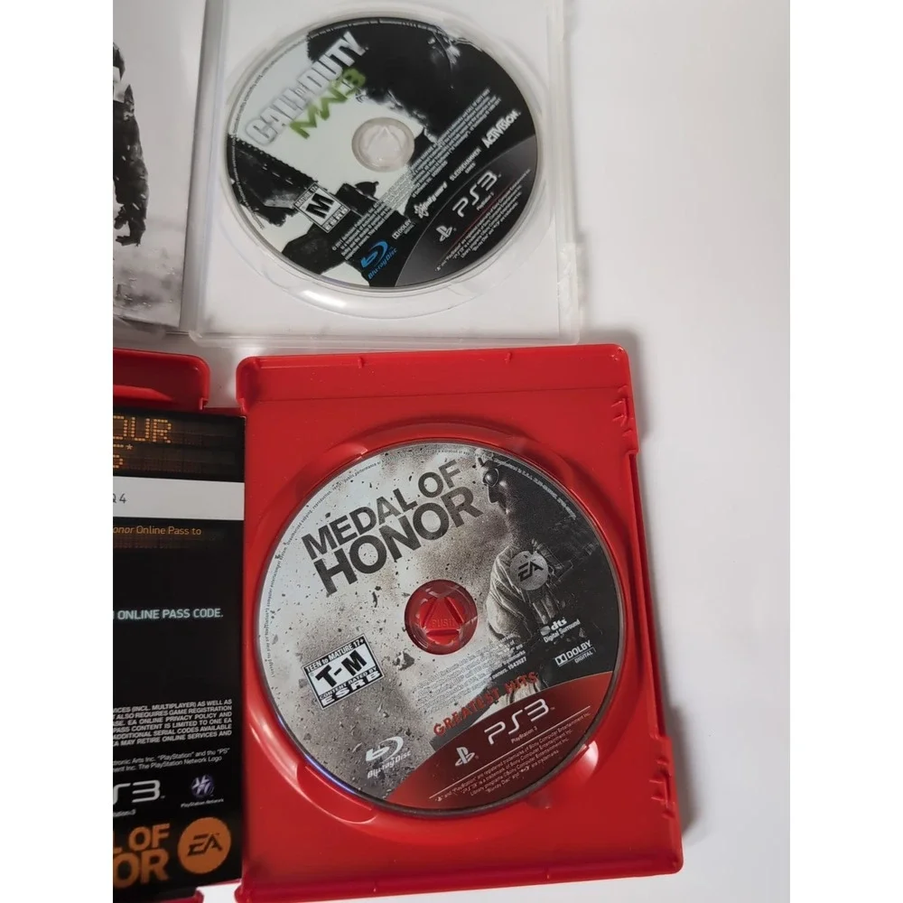 Lot Of 7 COD MW3 WORLD AT‎ WAR GHOSTS Black Ops 1&2 Adv War MEDAL OF HONOR PS3